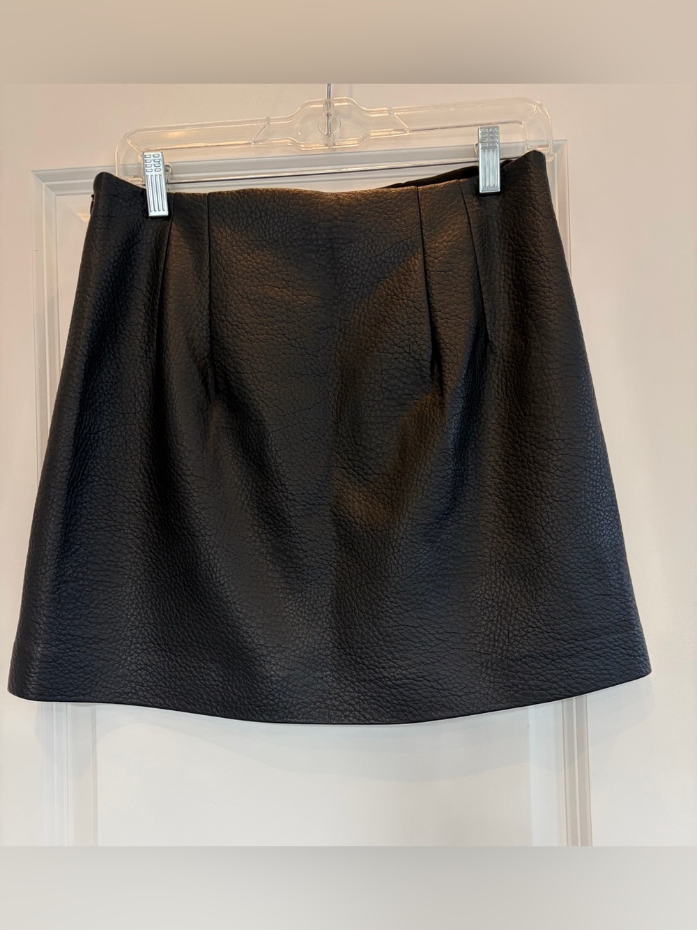 Express Classic Black Faux Pebbled Leather Mini Skirt